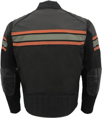 Milwaukee Leather Burnt Orange and Textile Armored Motorcycle Jacket for Men - All Season - MPM1751