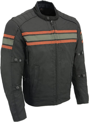 Milwaukee Leather Burnt Orange and Textile Armored Motorcycle Jacket for Men - All Season - MPM1751