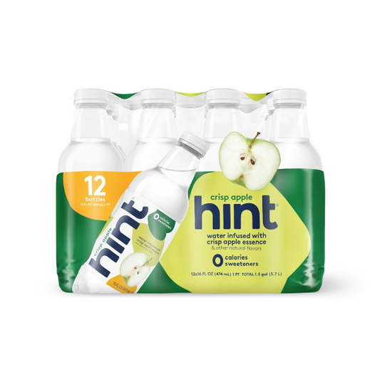 Hint Pure Water Infused with Crisp Apple, Zero Sugar -16 Fl Oz (Pack of 12)