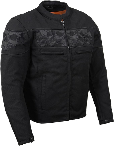 Milwaukee Leather Textile Motorcycle Jacket for Men Black - MPM1730