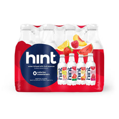 Hint Water Pack 3 Bottles Each of Peach, Raspberry, Watermelon, and Strawberry Lemon Sugar Free - 16 Fl Oz (Pack of 12)