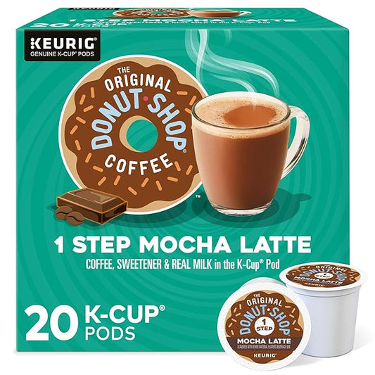 Mocha Latte, Single-Serve Keurig K-Cup Pods, Flavored Coffee Pods, 20 Count