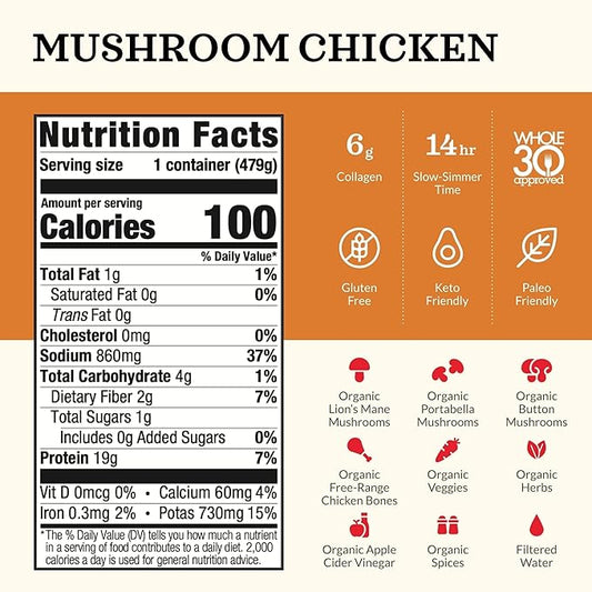 Mushroom Chicken, Beef, and Chicken Bone Broth Collagen Variety Pack (3 Pack)