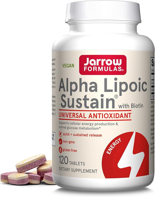 Alpha Lipoic Sustain With Biotin - Dietary Supplement for Antioxidant - 120 Tablets