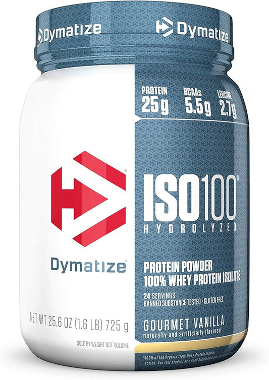 ISO100 Hydrolyzed Protein Powder, White, Gourmet Vanilla - 25.6 Ounce