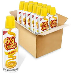 Easy Cheese Cheddar Cheese Snack, 8 oz Cans (Pack of 12),