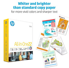 HP All-In-One22 8.5" x 11" Multipurpose Paper, 22 lbs., 96 Brightness, 750 Sheets/Ream (208850)