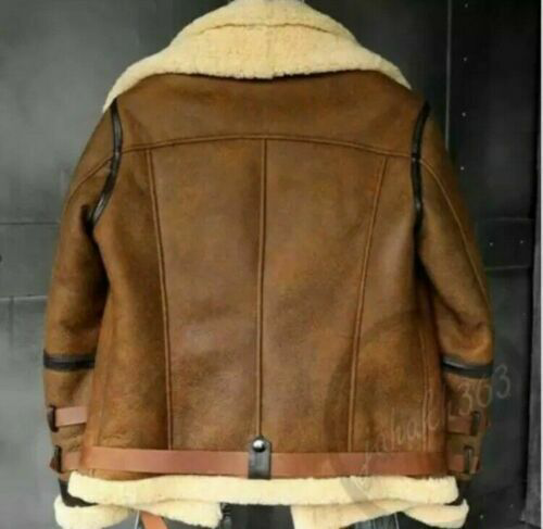 Men's Leather Jacket With Fur - Light Brown