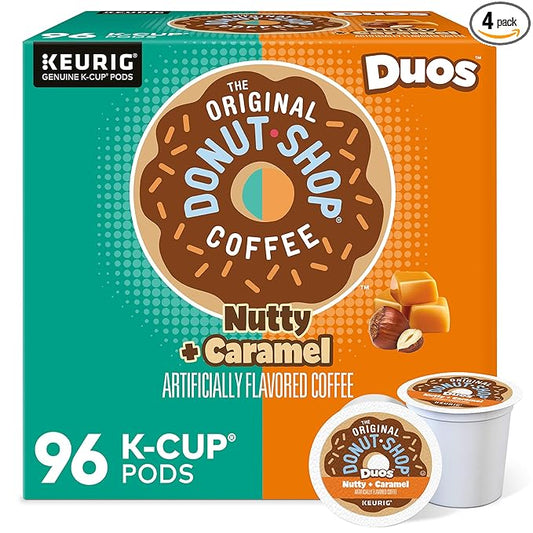 Duos Nutty + Caramel Keurig Single-Serve K-Cup Pods, Medium Roast Coffee, 96 Count (4 Packs of 24ct)