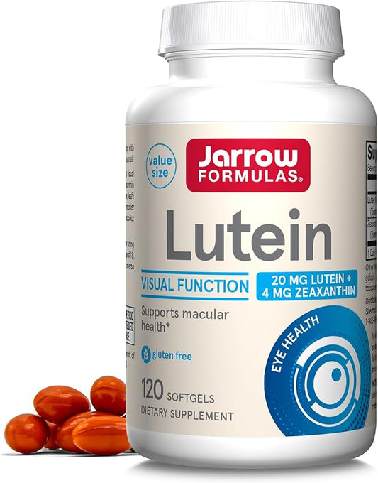 Lutein 20 mg With Zeaxanthin, Dietary Supplement for Visual Function and Macular Health Support - 120 Softgels