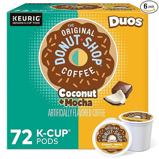 Duos Coconut + Mocha Keurig Single-Serve K-Cup Pods, Medium Roast Coffee, 72 Count (6 Packs of 12)