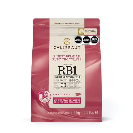 Ruby Couverture Chocolate Callets | Recipe RB1 - No Fruit Flavorings 2.5 kg